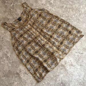 Torrid Tan and Black Patterned Tank Top Open Back